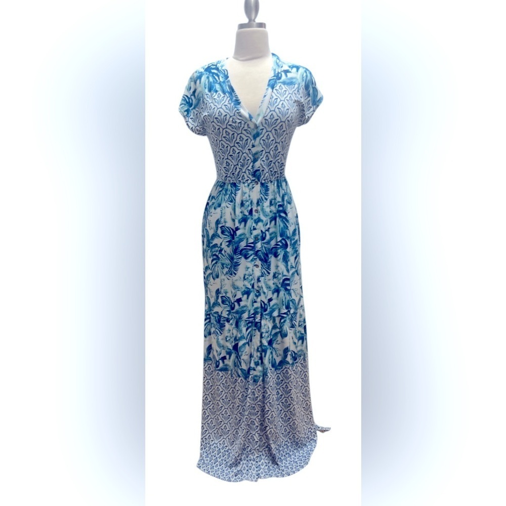 CABANA LIFE Royal blue Palm maxi dress 👗